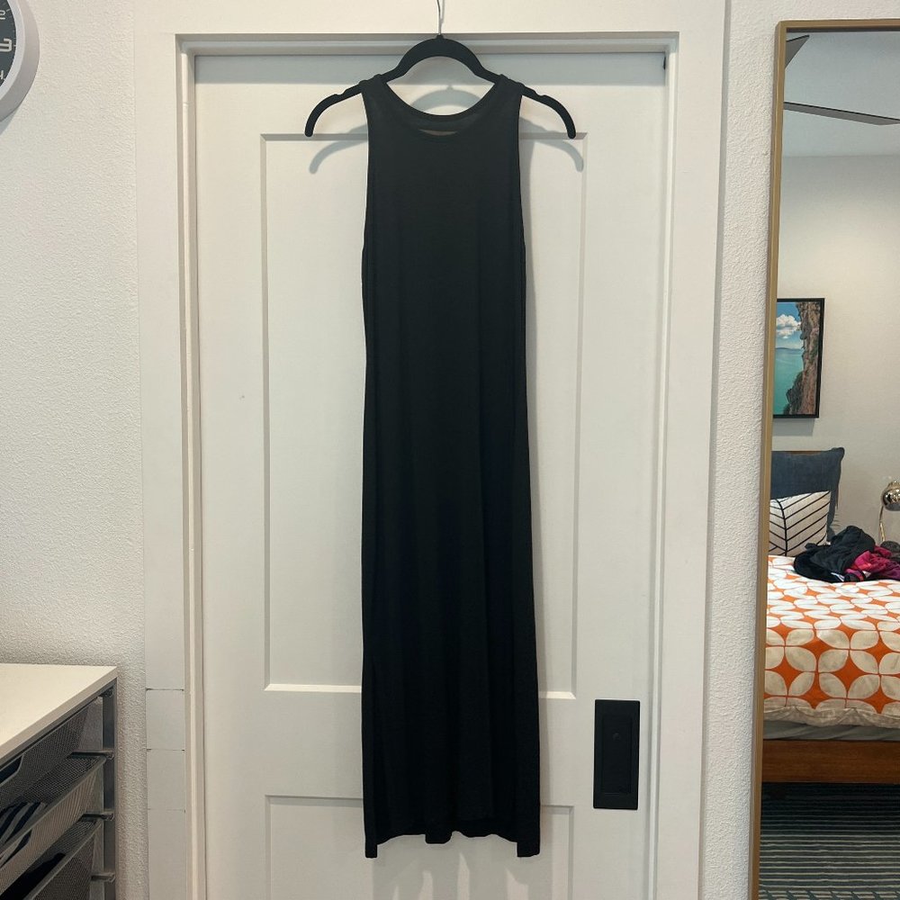Enza Costa Matte Jersey Side Slit Sheath Dress